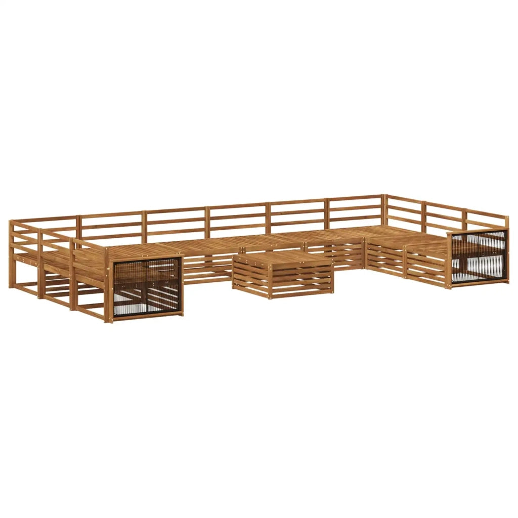 Set divani 11 pz Legno di Acacia Massello 3383922