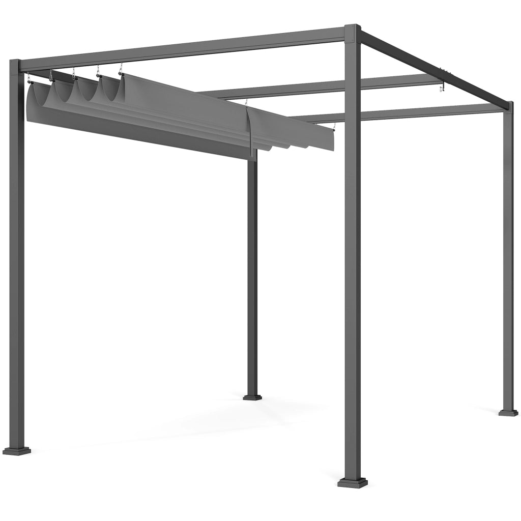 Gazebo da Giardino con Telo ¨C Minimal ¨C Grigio e Nero 3x2m