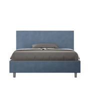 BS COM Letto una piazza e mezza contenitore imbottito 130x210 microfibra blu