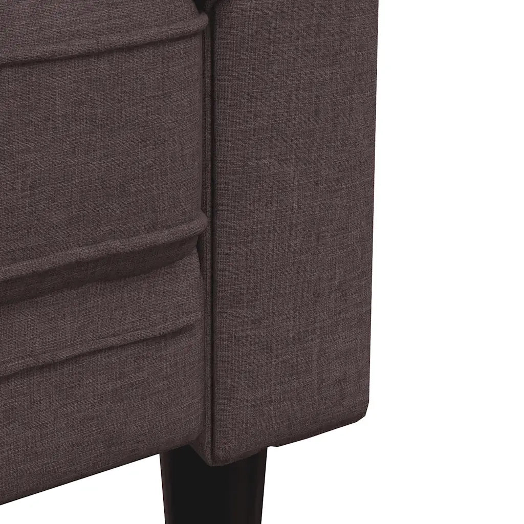 Divano Chesterfield a 2 Posti-Sofa 2 Posti-Divanetto Marrone Scuro in Tessuto