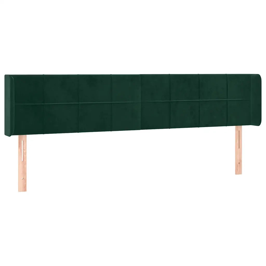 Testiera | Testata a LED Verde Scuro 203x16x78/88 cm in Velluto