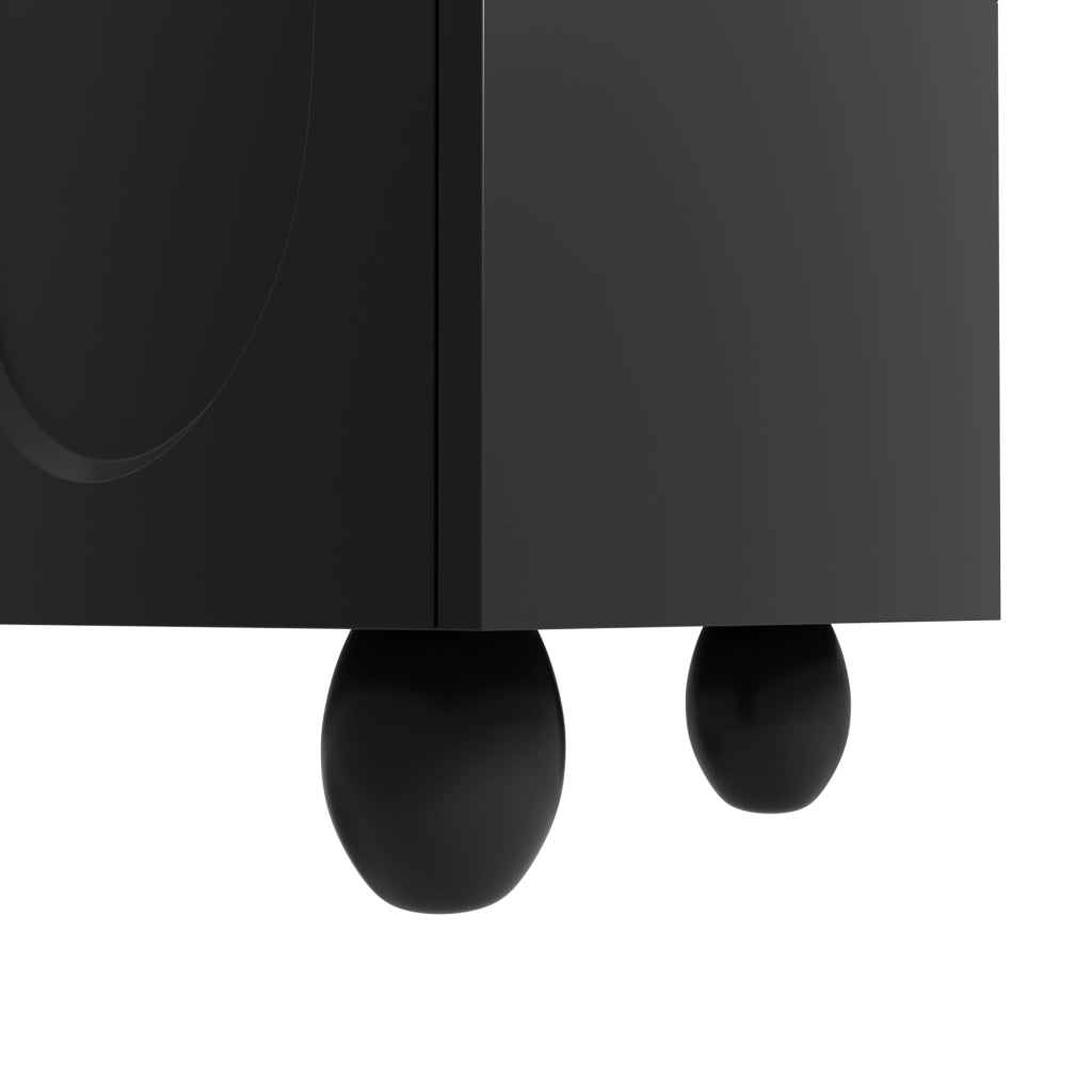 Cassettiera TV nera in truciolato lunghezza 180 cm