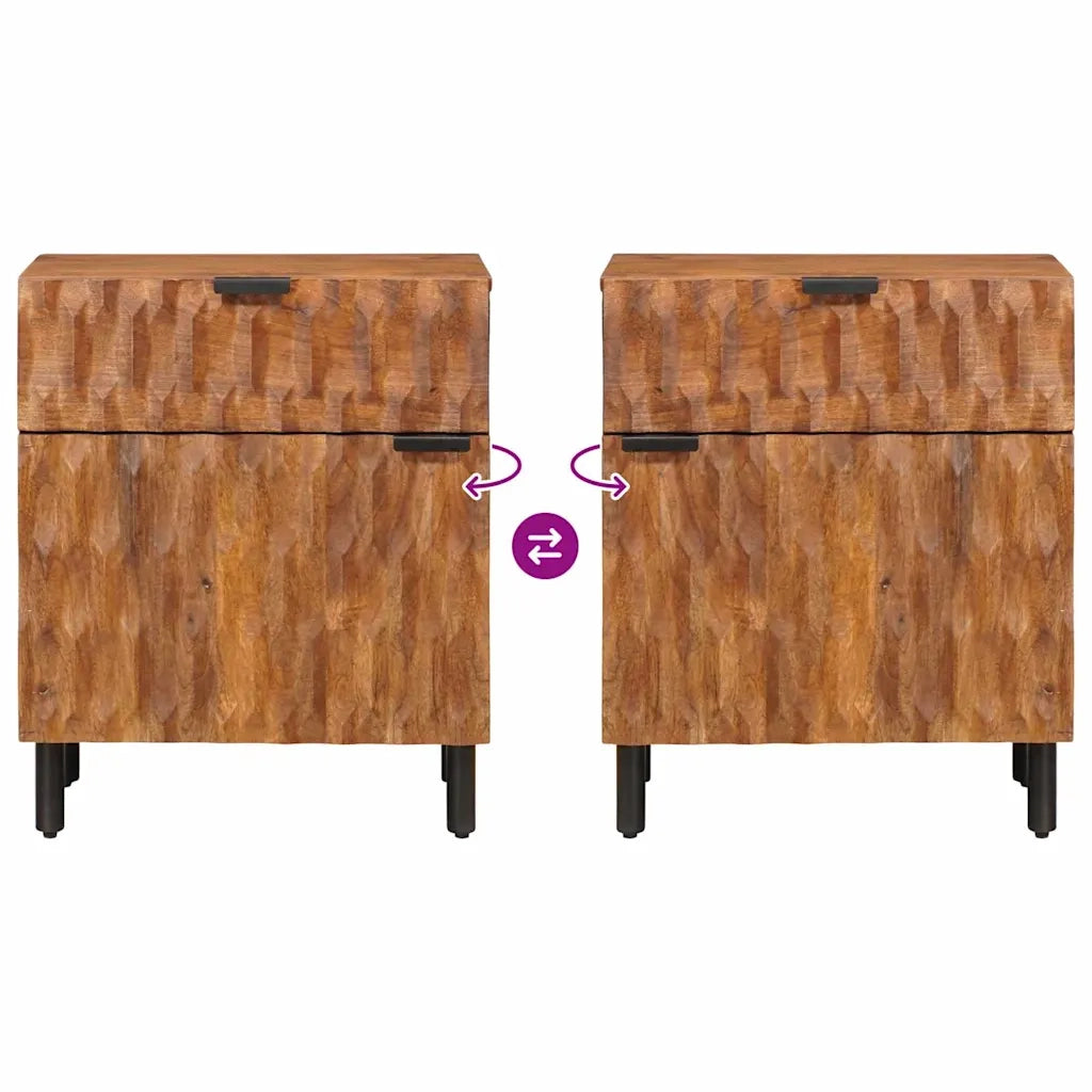 Comodino | Armadio da Notte | Mobiletto da notte con cassetto Marrone 50 x 33 x 60 cm