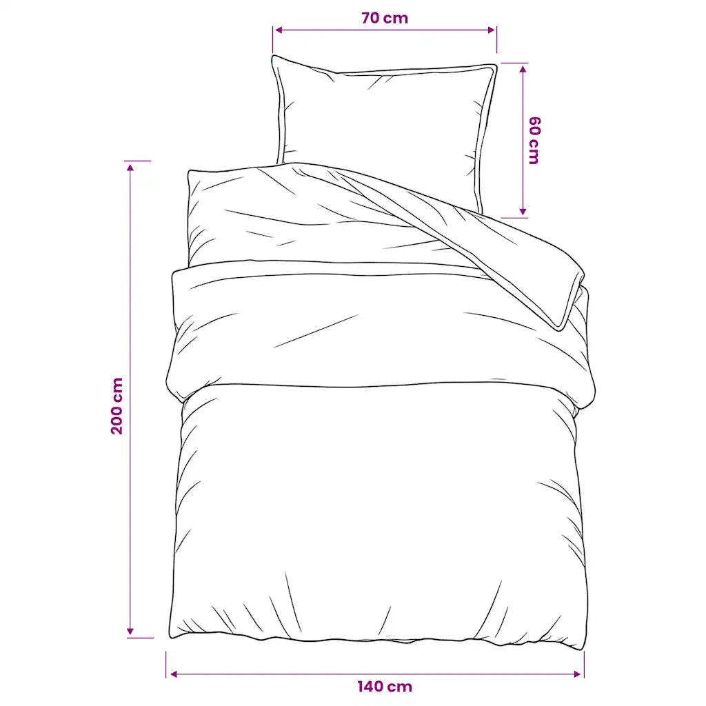 Set Copripiumino Grigio 140x200 cm in Cotone 136447