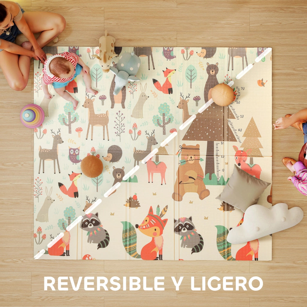 Tappeto Gioco Bambini Pieghevole ¨C Xylo ¨C 196x176 cm Doppia Faccia Impermeabile Multicolore