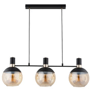 Lampada a sospensione decorativa nero ambra oro 3xE27 Alfa