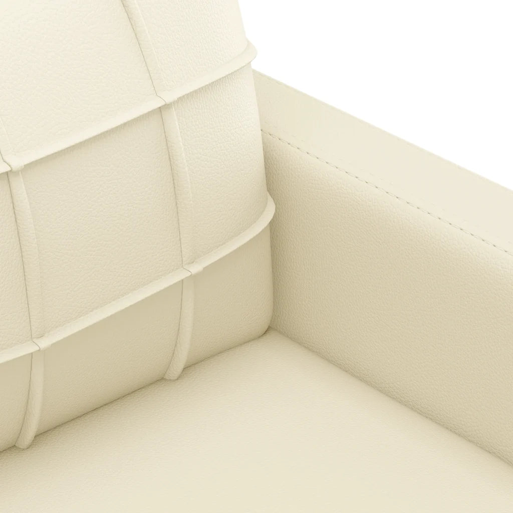 Divano a 3 Posti Crema 180 cm in Similpelle 359123