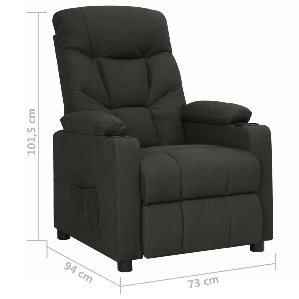 Poltrona | Sedia Relax Reclinabile in Tessuto Nero