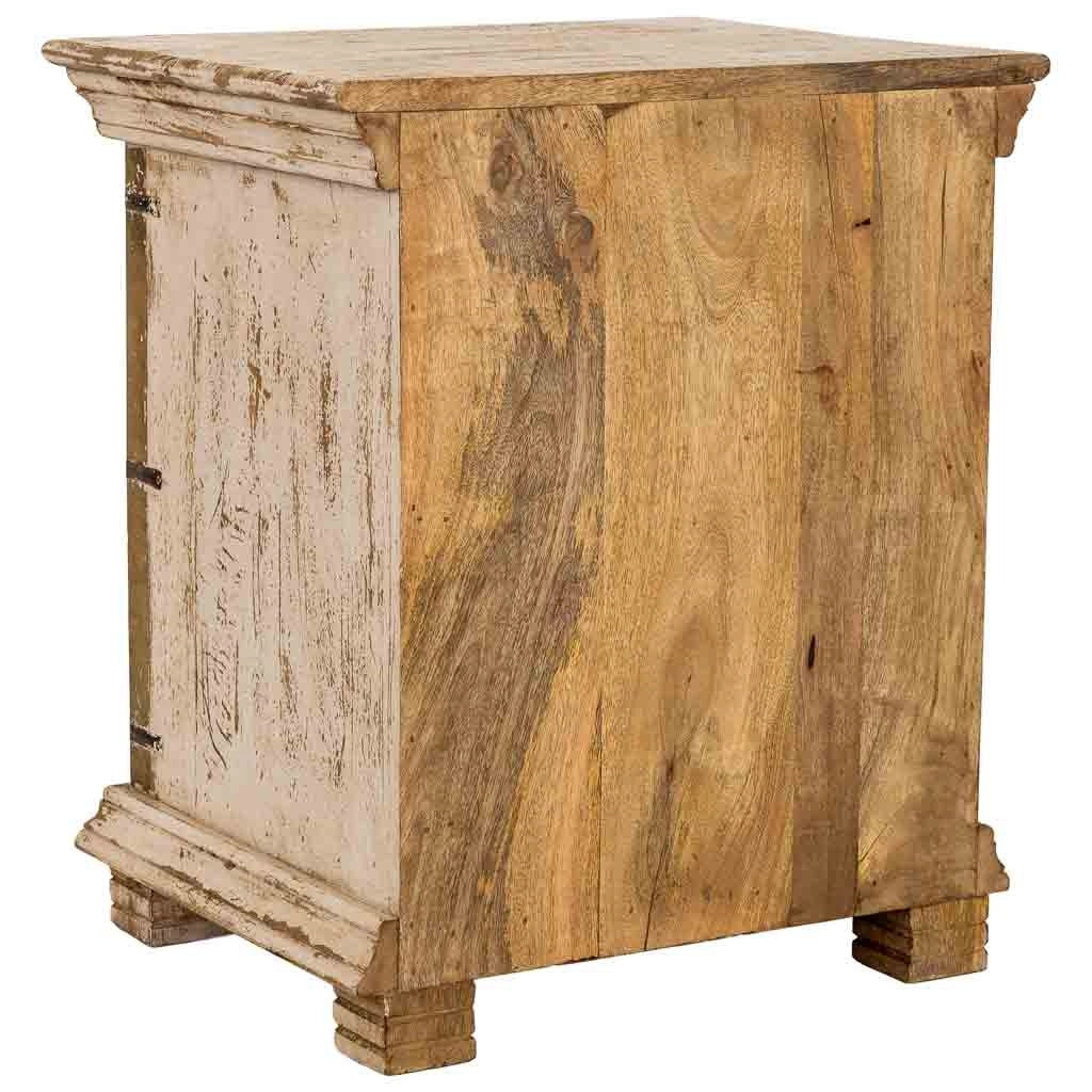 Comodino in legno bianco, realizzato a mano, 50x40x60 cm
