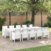 Set da Pranzo per Giardino con cuscino 11 pcs Bianco 3378766