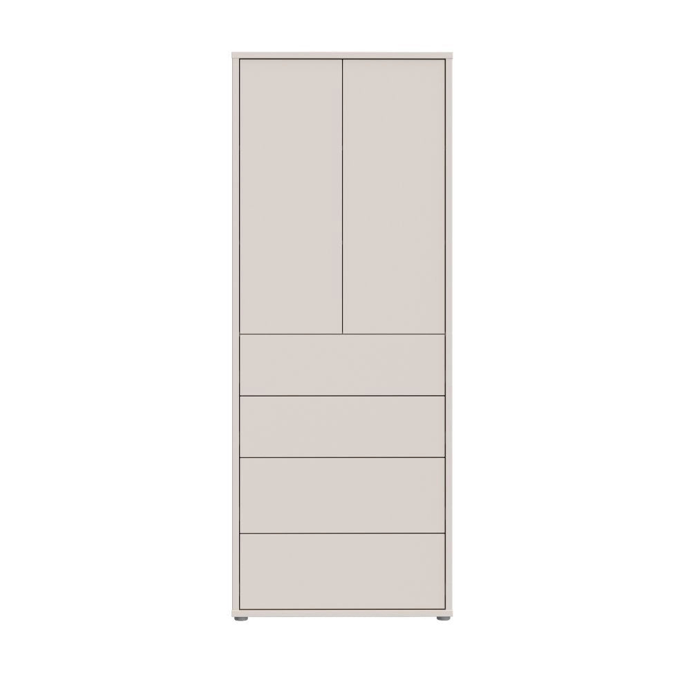 Mobile multiuso Medea con 4 cassetti e 2 ante cashmere 75x35x192 – Armadio salvaspazio
