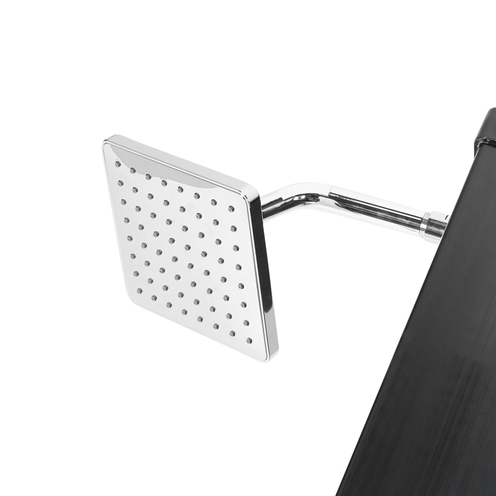 Doccia da esterno con miscelatore da esterno in PVC nero con funzione pioggia alimentato ad energia solare Giardino moderno