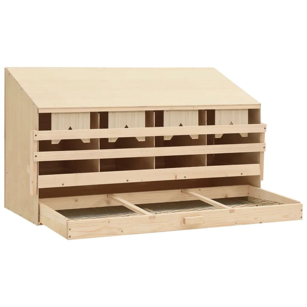 Casetta Cova per Galline 4 Scomparti 106x40x59 cm Legno di Pino 170657