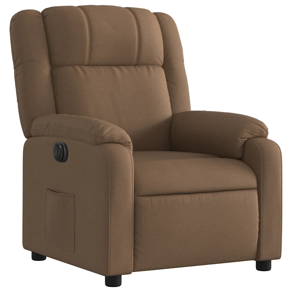 Poltrona Elettrica Reclinabile Marrone in Tessuto 3205182