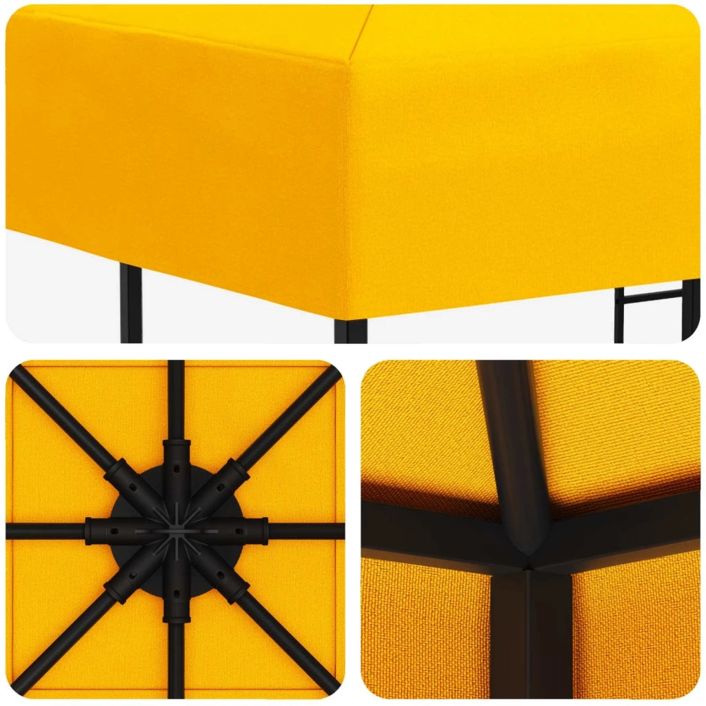 Gazebo 3 x 3 m Giallo Poliestere e Acciaio 190 900332