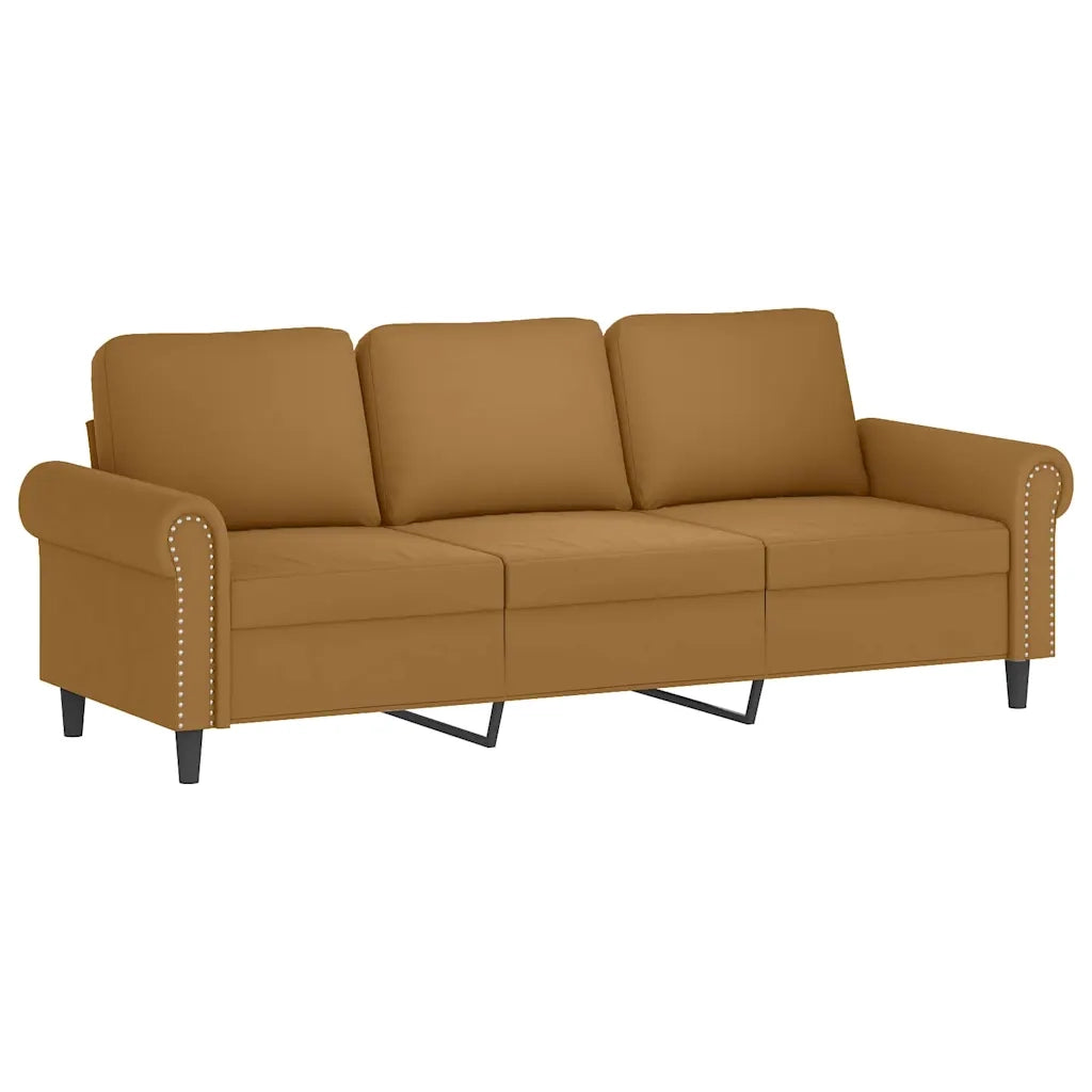 Set di Divani 4 pz con Cuscini Marrone in Velluto 3202187