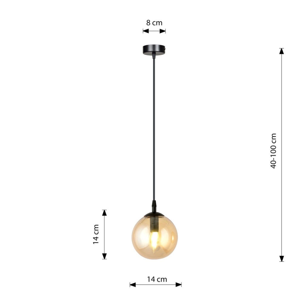 Lampada a sospensione Emibig Cosmo nera/ambra E14 Ø12