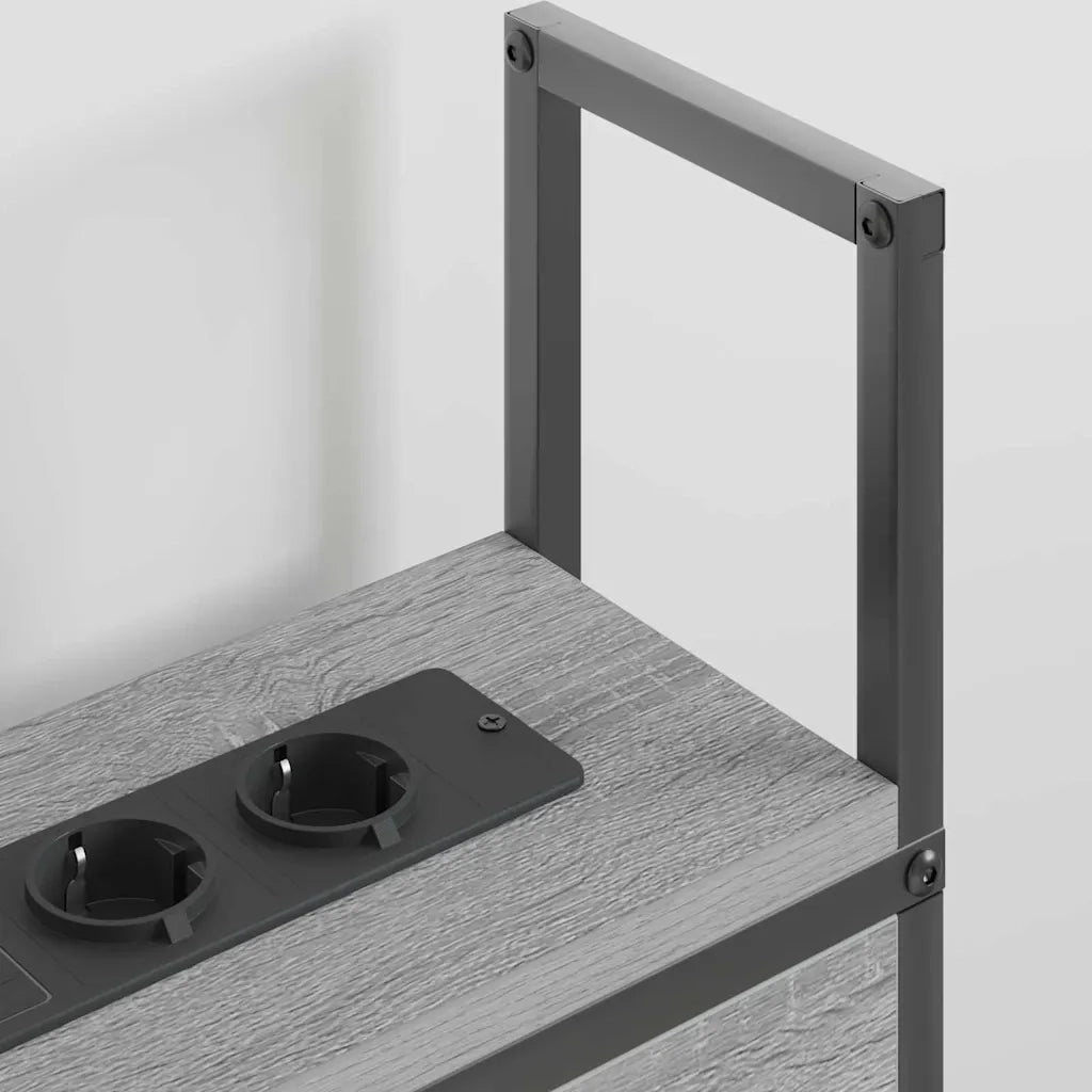 Testiera con Stazione di Carica e Storage Grigio sonoma 859803