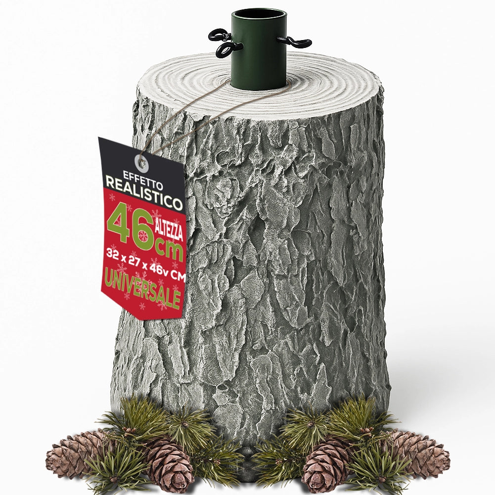 Base Supporto Albero Natale Chiaro Tronco Natalizio Attacco Universale H 46 cm