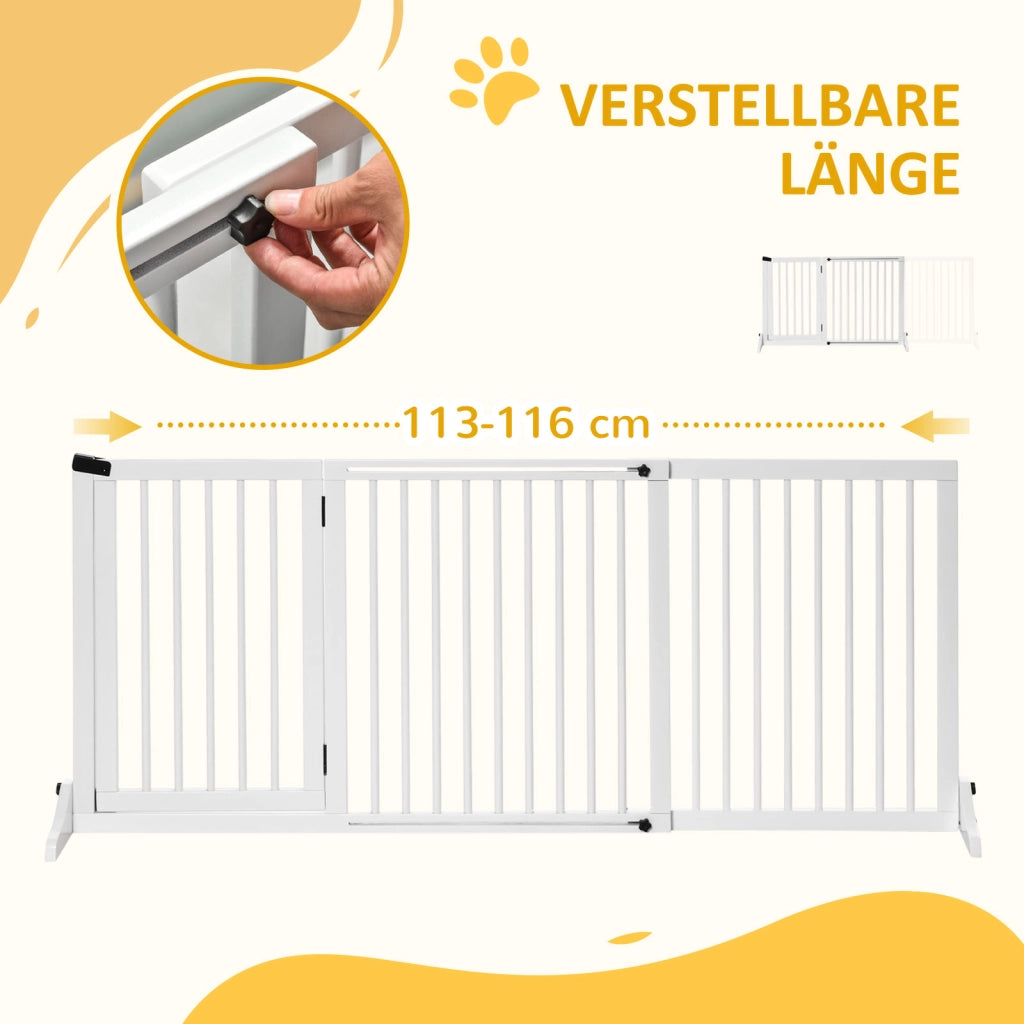 Cancello per Cani ¨C zephmum ¨C Bianco 113-166x71 cm Legno
