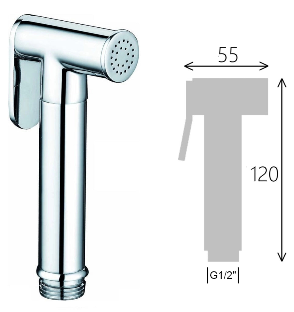 Set idroscopino con rubinetto arresto supporto ottone flessibile 120 cm