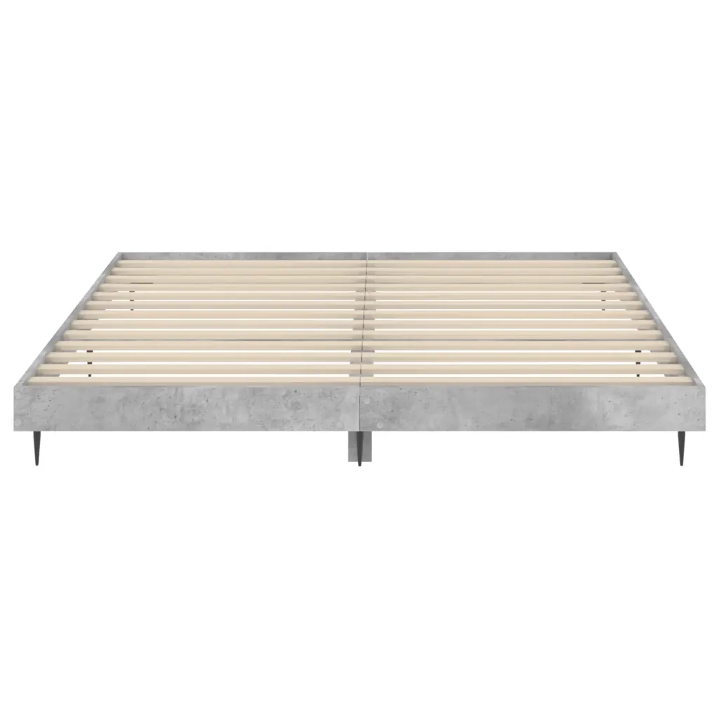 Letto matrimoniale | Letto per adulti | Giroletto Grigio Cemento 120x200 cm in Legno Multistrato