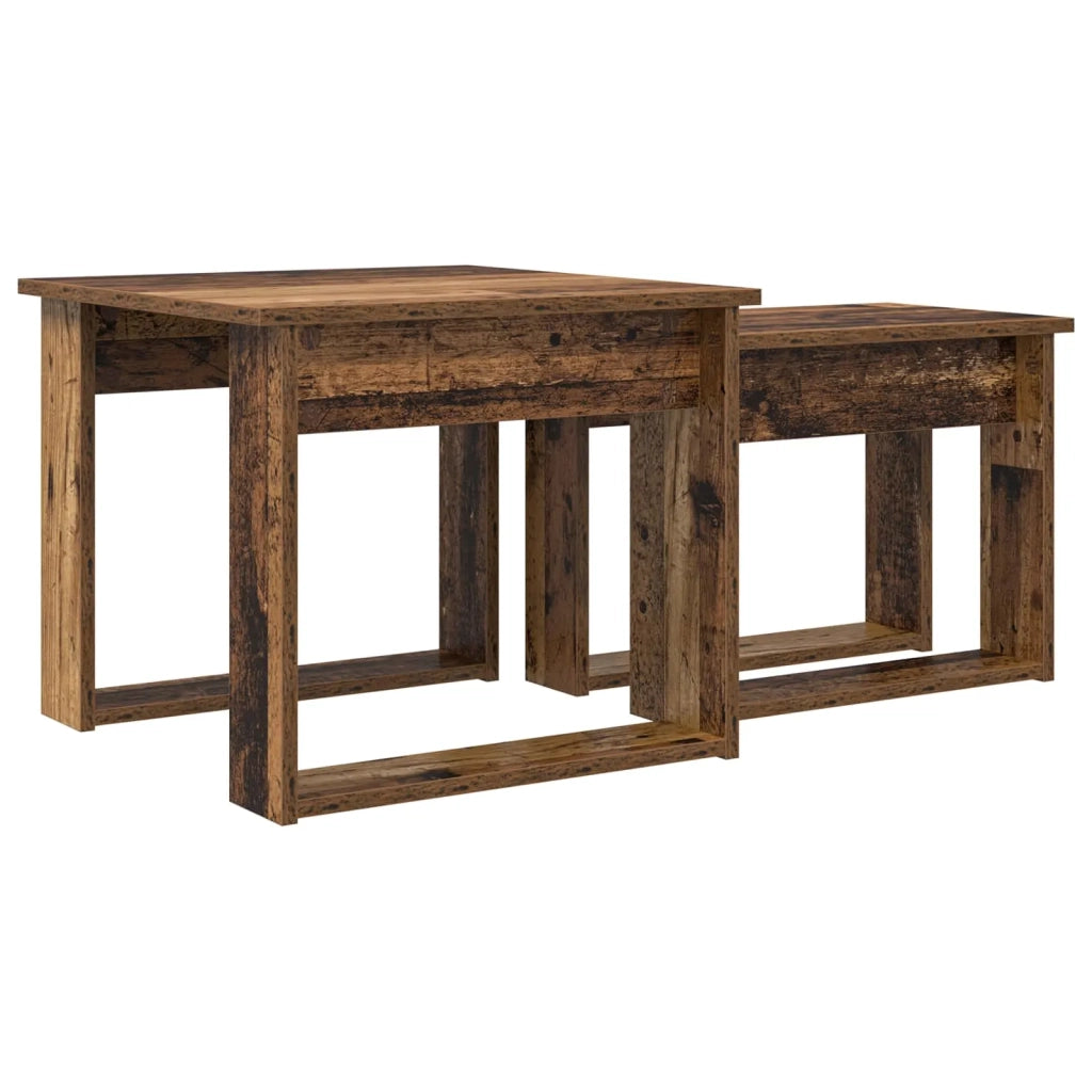 Set di Tavolini da Caffè 2 pcs Legno vecchio Legno multistrato 8000130