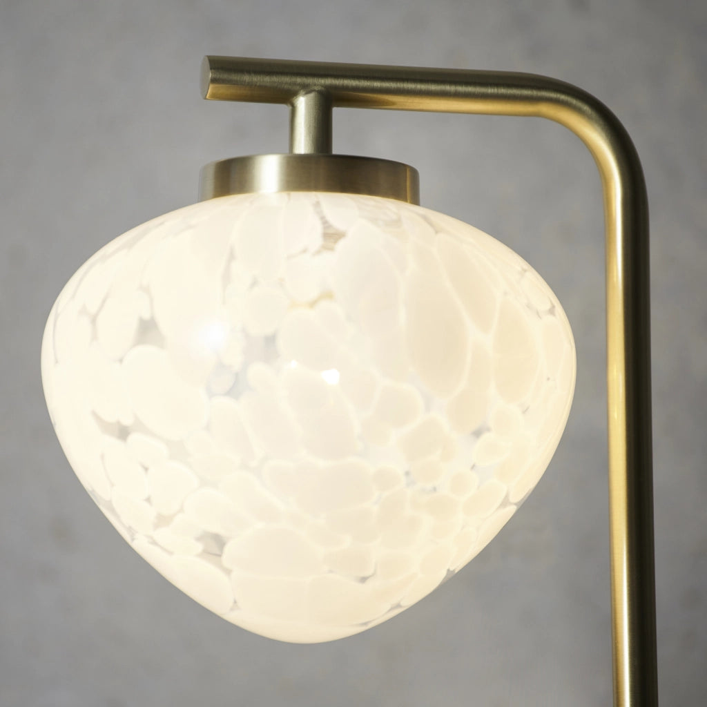 Lampada da tavolo Art Déco ottone satinato G9 Endon