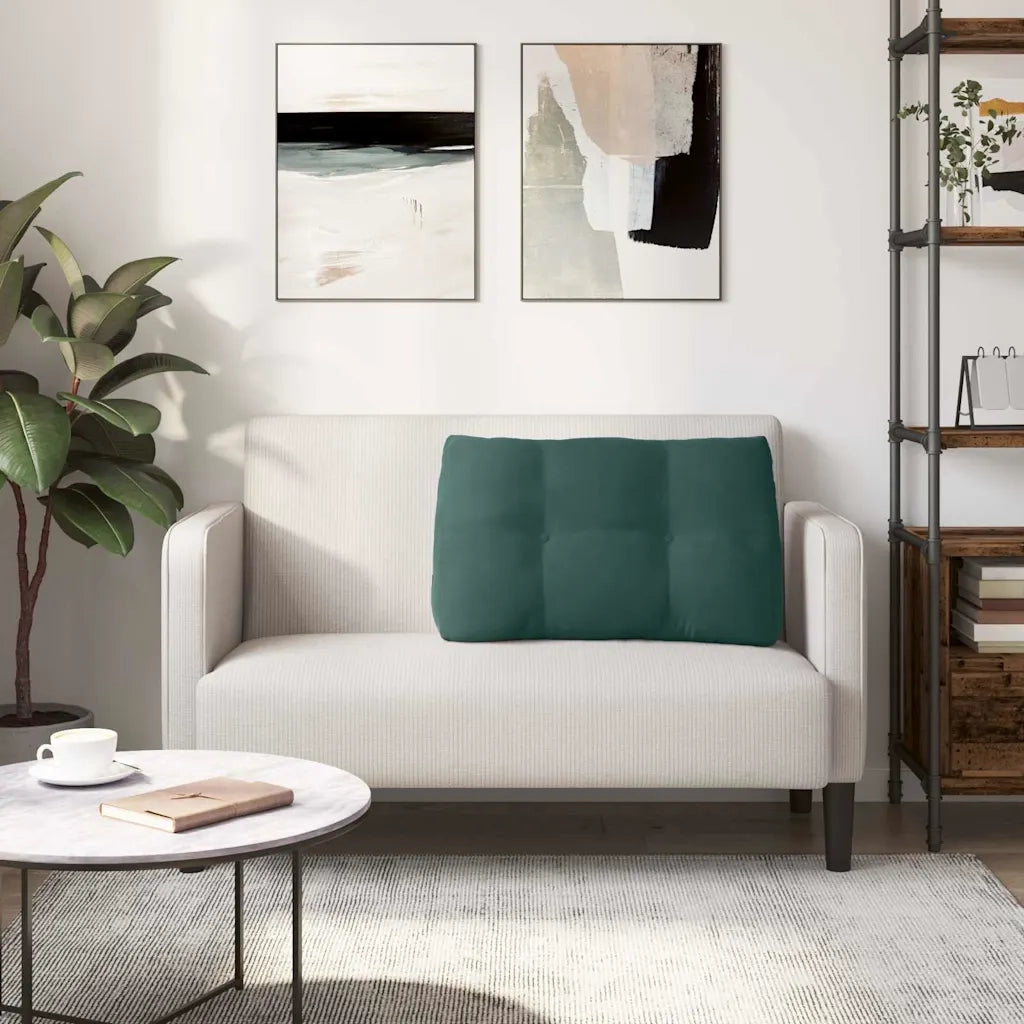 Cuscino per Schiena Verde Scuro 80 x 24 x 50 cm Velluto 42014431