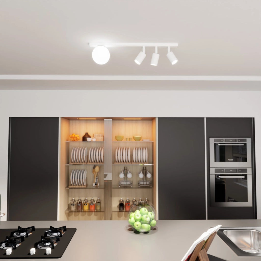 Plafoniera bianca BASTER 70 cm 4 luci GU10/E14 Emibig