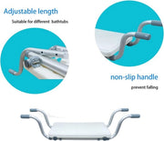 Sedile per doccia, estensione 73,5-83,5 cm, piastra di seduta per doccia, accessori, comodo per anziani o donne in stato di gravidanza, 41,5 x 8,5 x 24,5 cm