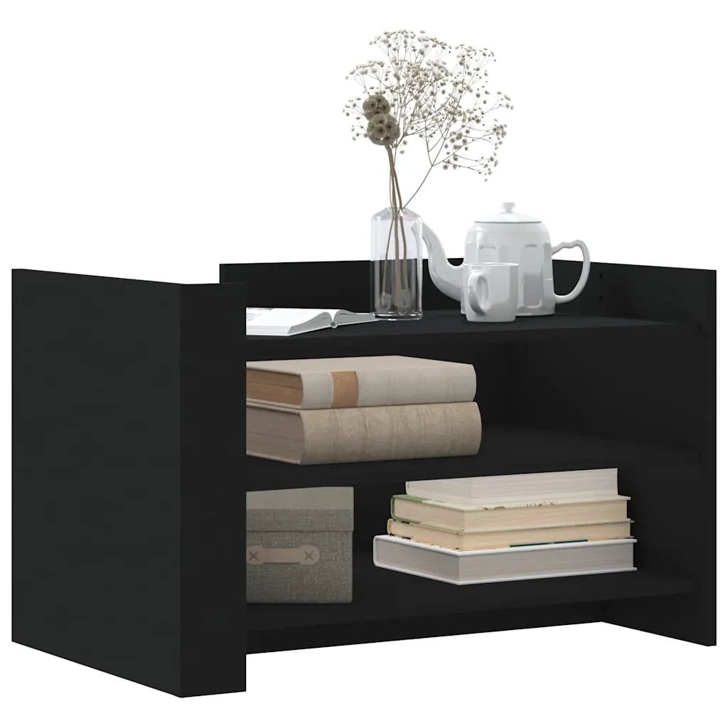 Tavolino da Salotto-Tavolino da soggiorno-Tavolo Nero 80x50x50 cm in Legno Multistrato 423595