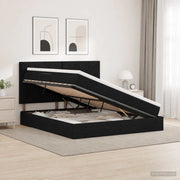 Letto con contenitore e materasso Nero 180 x 200 cm Tessuto 3459584