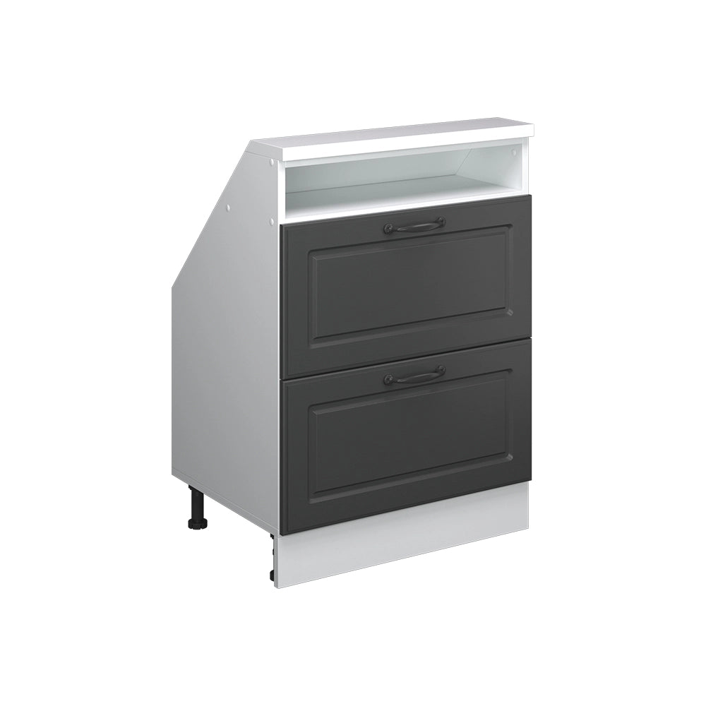 Mobile sottotetto Rion Antracite rustico/Bianco con 2 cassetti Vicco