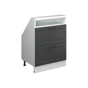 Mobile sottotetto Rion Antracite rustico/Bianco con 2 cassetti Vicco