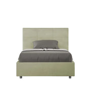 Letto una piazza e mezza senza rete imbottito 120x210 microfibra tè verde Mika