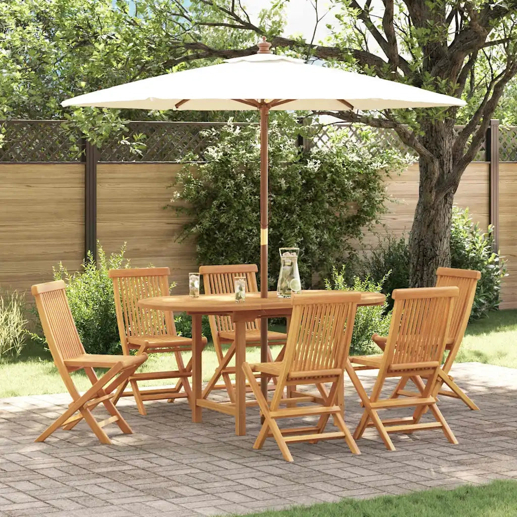 Set da Pranzo per Giardino 7 pcs Marrone Legno di teak solido 3157129