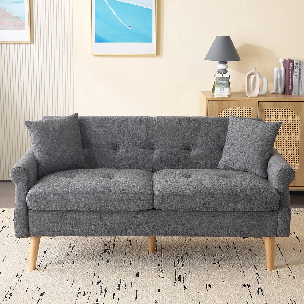 Divano 2 posti - Xylo - tessuto chenille con cuscini spessi design moderno