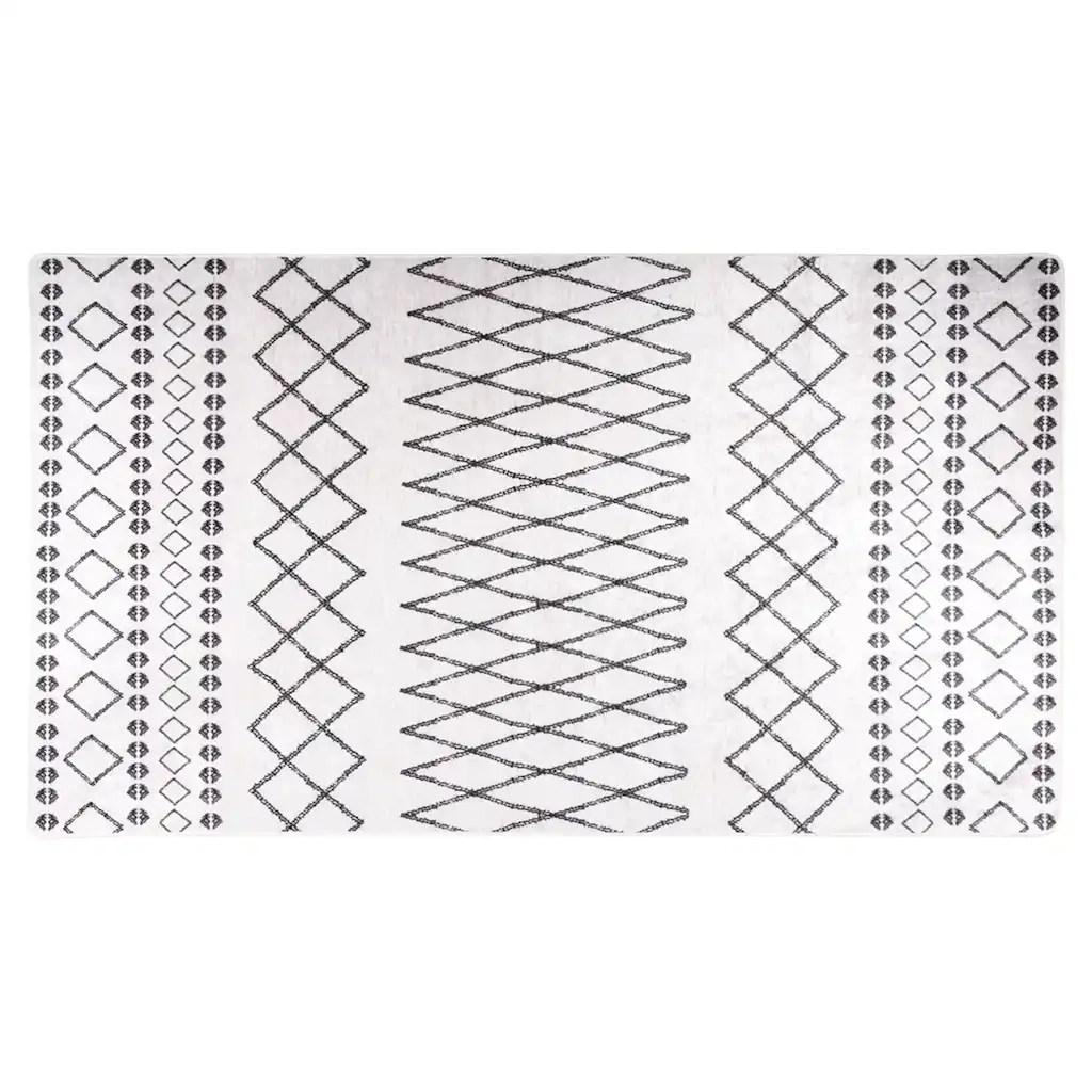 Tappeto Lavabile 190x300 cm Nero e Bianco 337974