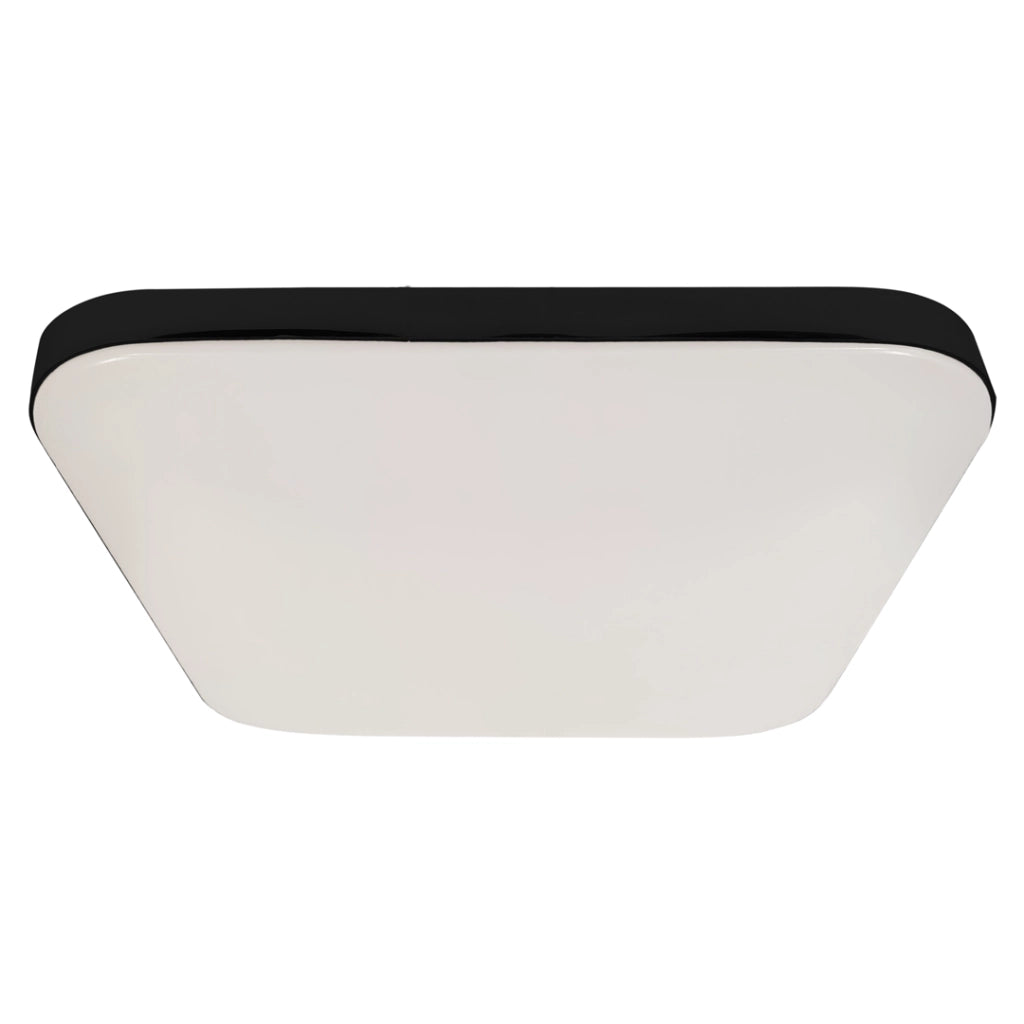 Plafoniera LED quadrata 33cm 16W con sensore Nero Milagro