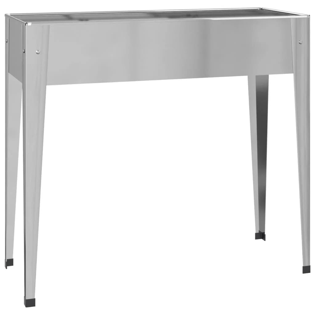 Fioriera rialzata per piante fiori giardino terrazze set da 2 acciaio zincato argento 02_0039007