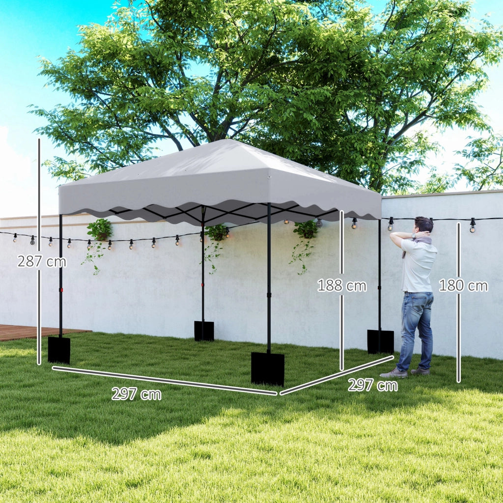 Gazebo 3x3 m ¨C Minimal ¨C Tessuto Grigio Chiaro