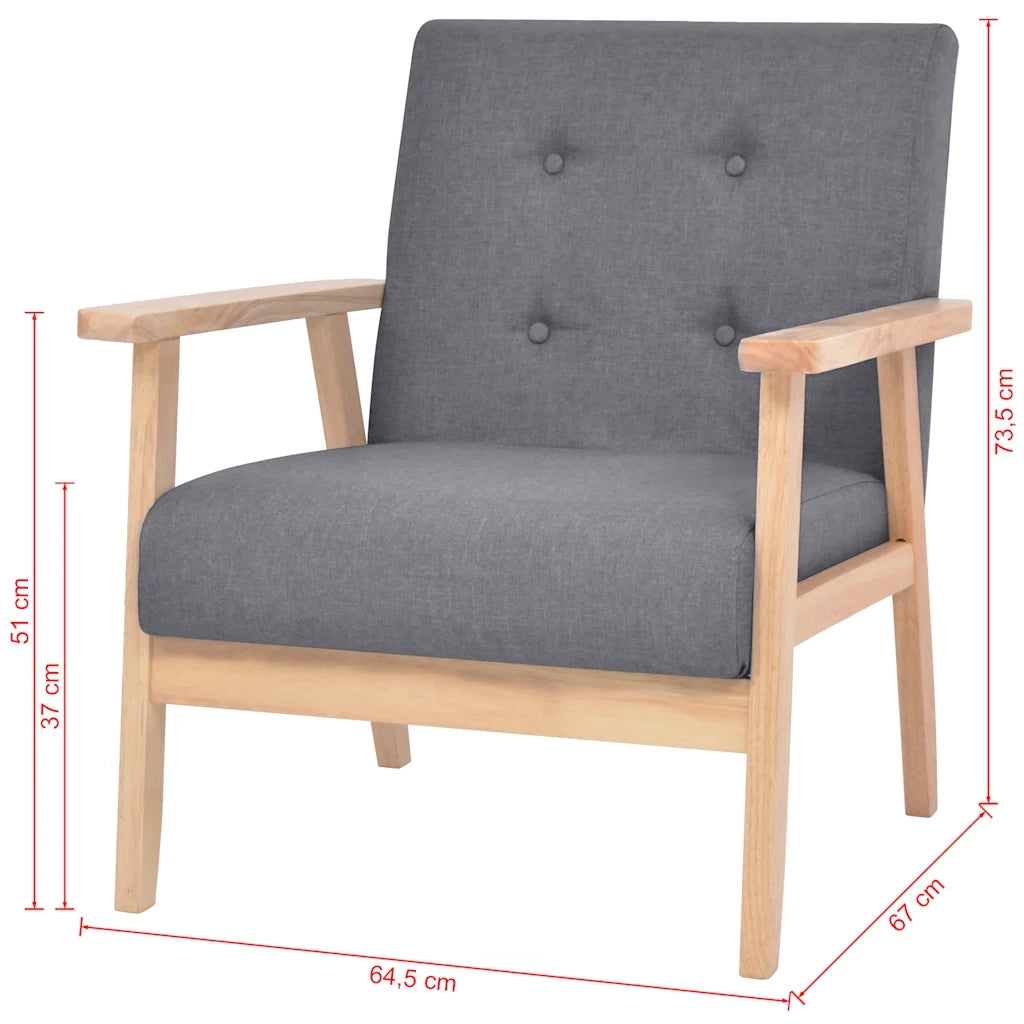 Set di Divani 2 pz in Tessuto Grigio Scuro 274923