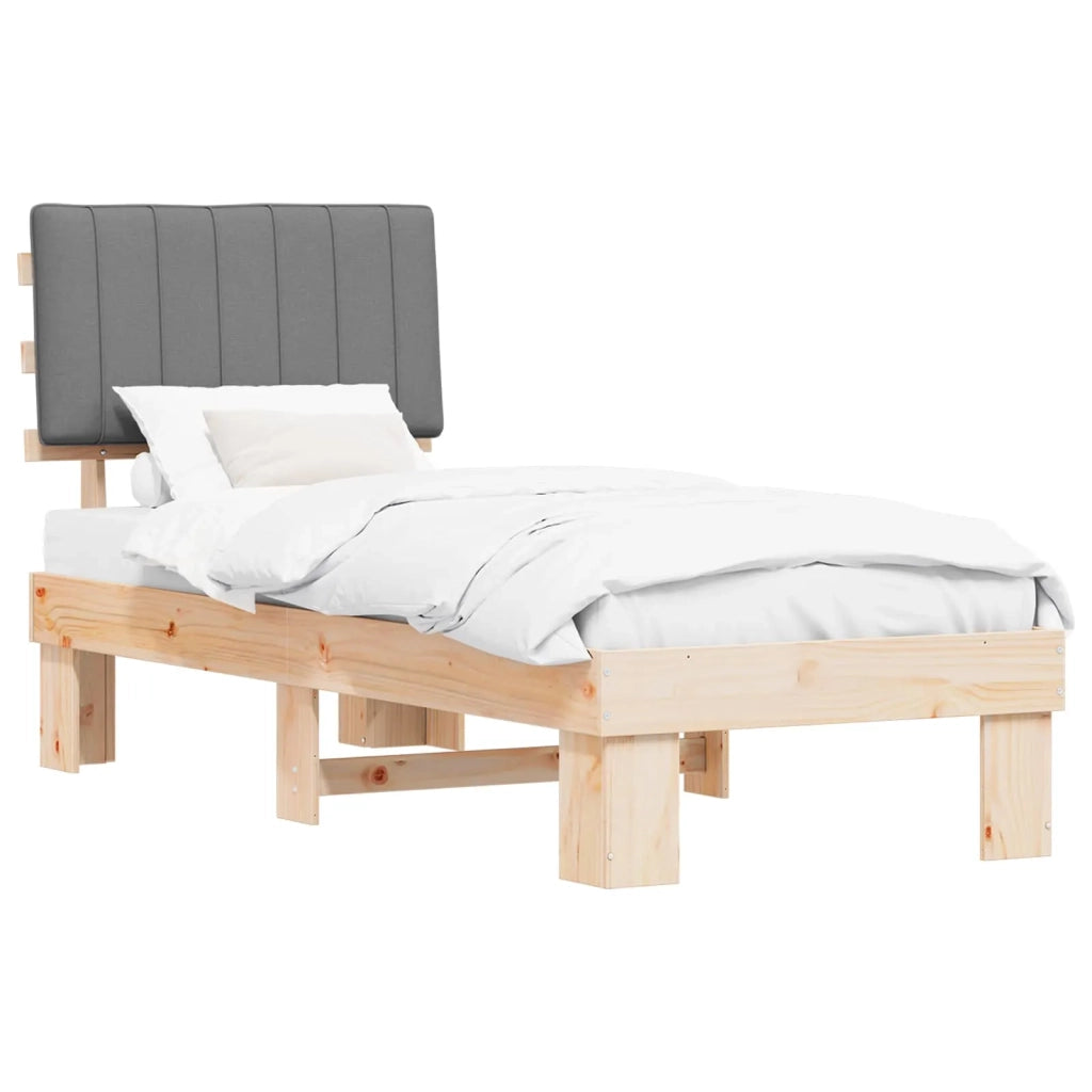 Letto con Testiera Rivestita Grigio chiaro 80 x 200 cm 877519