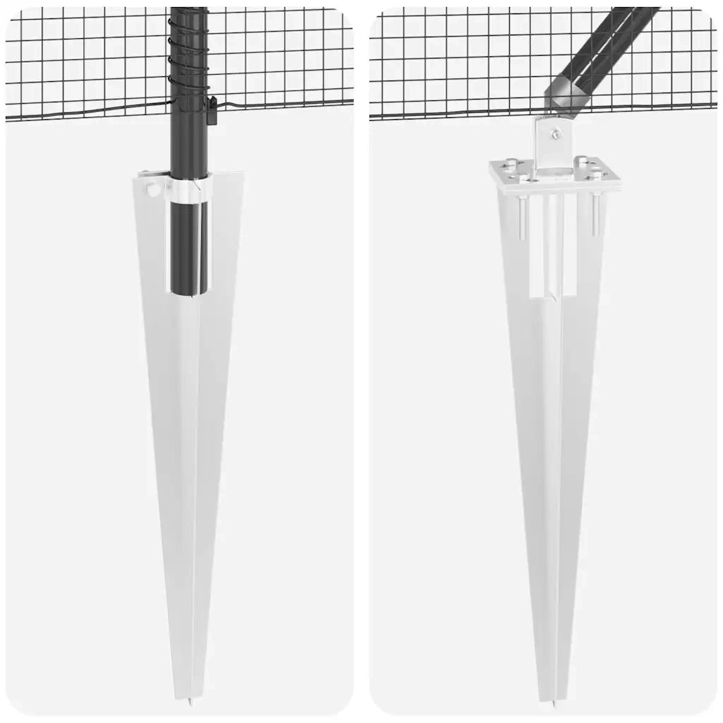 Recinzione da Giardino | Recinzione in rete saldata con punte Acciaio e PVC Grigio Rete