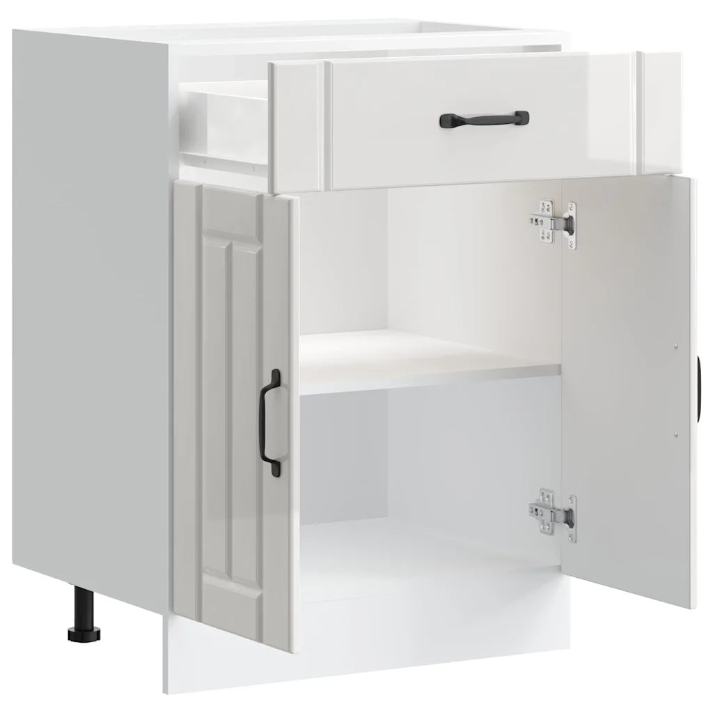 Base da Cucina Lucca Bianco Lucido in Legno Multistrato 853729