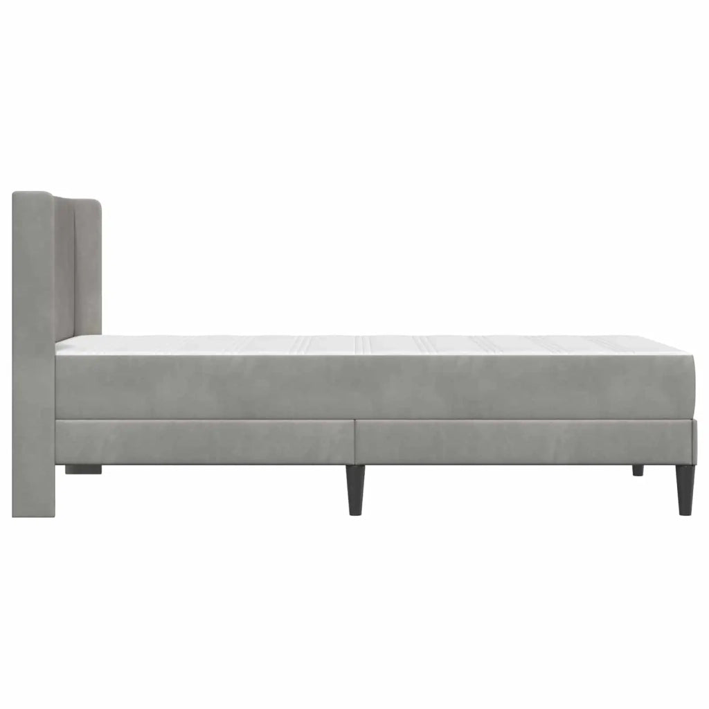 Struttura letto con materasso-Giroletto Grigio Chiaro 90 x 190 cm Velluto 388432