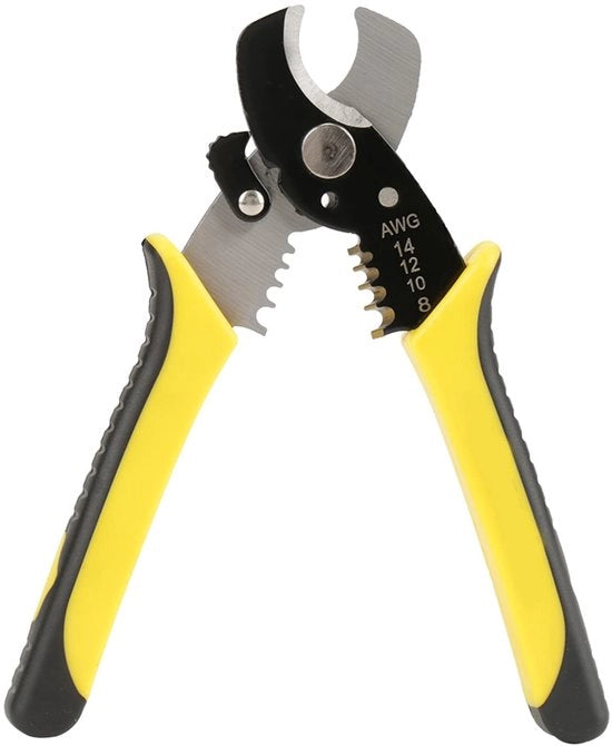 Taglierino a doppia funzione per cavi e strisce - Progettazione ergonomico - Giallo - Alta qualità acciaio manganese - Efficiente e facile da usare