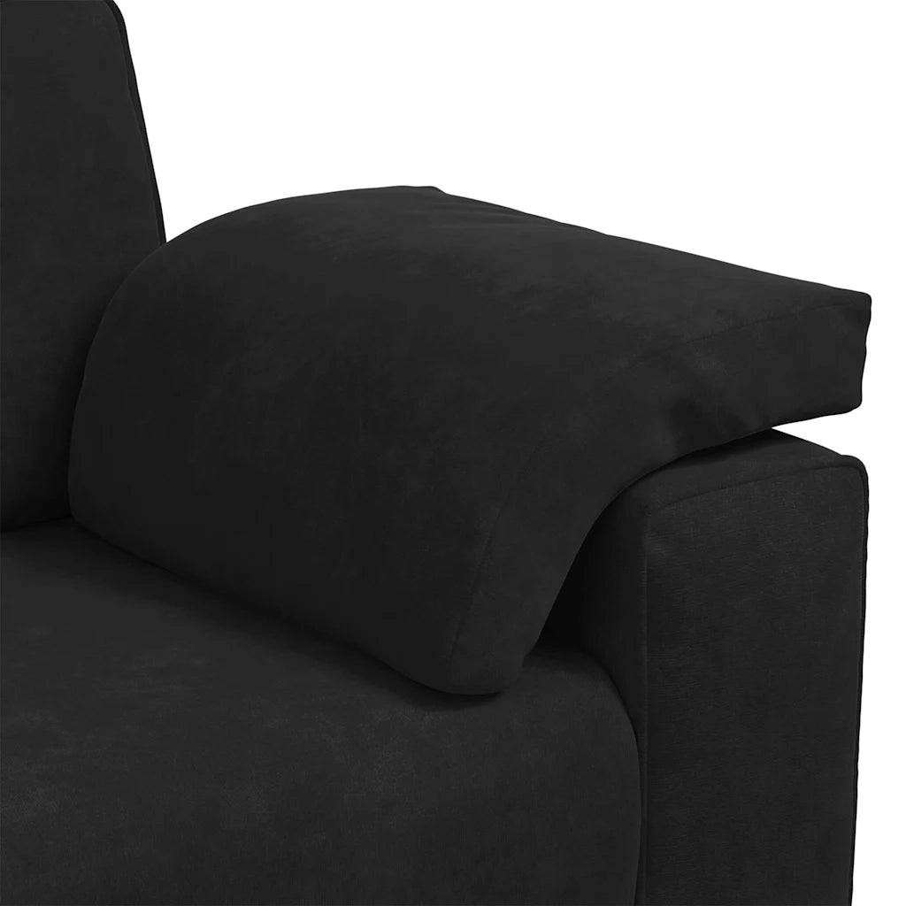 Divano Divanetto Nero 160x77x82 cm in Velluto 4105262