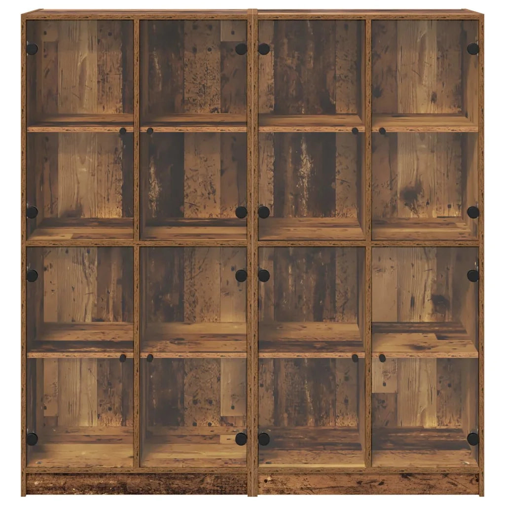 Credenza 2 pcs Legno vecchio 68 x 37 x 142 cm Legno multistrato